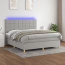 vidaXL világosszürke szövet rugós és LED-es ágy matraccal 160x200 cm