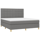 vidaXL sötétszürke szövet rugós és LED-es ágy matraccal 180 x 200 cm