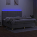 vidaXL világosszürke szövet rugós és LED-es ágy matraccal 200x200 cm