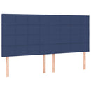 vidaXL kék szövet rugós és LED-es ágy matraccal 200 x 200 cm