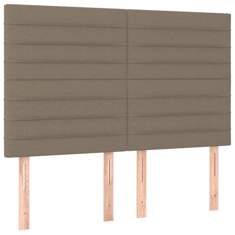 vidaXL tópszínű szövet rugós és LED-es ágy matraccal 140x200 cm