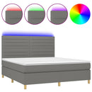 vidaXL sötétszürke szövet rugós és LED-es ágy matraccal 180 x 200 cm