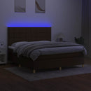 vidaXL barna szövet rugós és LED-es ágy matraccal 180 x 200 cm
