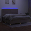 vidaXL tópszínű szövet rugós és LED-es ágy matraccal 200 x 200 cm