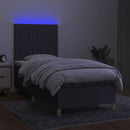vidaXL sötétszürke szövet rugós és LED-es ágy matraccal 80 x 200 cm