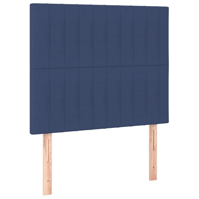 vidaXL kék szövet rugós és LED-es ágy matraccal 80 x 200 cm