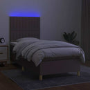 vidaXL tópszínű szövet rugós és LED-es ágy matraccal 90x200 cm