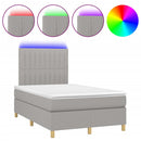 vidaXL világosszürke szövet rugós és LED-es ágy matraccal 120 x 200 cm