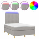 vidaXL világosszürke szövet rugós és LED-es ágy matraccal 120 x 200 cm