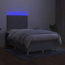 vidaXL világosszürke szövet rugós és LED-es ágy matraccal 120 x 200 cm