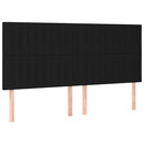 vidaXL fekete szövet rugós és LED-es ágy matraccal 180 x 200 cm
