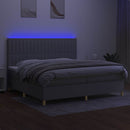 vidaXL világosszürke szövet rugós és LED-es ágy matraccal 200x200 cm