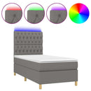 vidaXL sötétszürke szövet rugós és LED-es ágy matraccal 80 x 200 cm