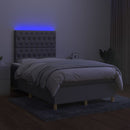 vidaXL világosszürke szövet rugós és LED-es ágy matraccal 120 x 200 cm