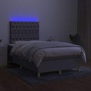 vidaXL világosszürke szövet rugós és LED-es ágy matraccal 120 x 200 cm