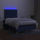 vidaXL fekete szövet rugós és LED-es ágy matraccal 120 x 200 cm