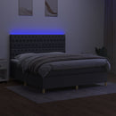 vidaXL sötétszürke szövet rugós és LED-es ágy matraccal 160x200 cm