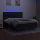 vidaXL fekete szövet rugós és LED-es ágy matraccal 160x200 cm