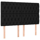 vidaXL fekete szövet rugós és LED-es ágy matraccal 160x200 cm