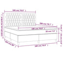 vidaXL barna szövet rugós és LED-es ágy matraccal 180 x 200 cm