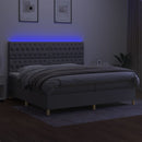 vidaXL világosszürke szövet rugós és LED-es ágy matraccal 200x200 cm