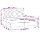 vidaXL tópszínű szövet rugós és LED-es ágy matraccal 200 x 200 cm