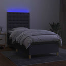vidaXL sötétszürke szövet rugós és LED-es ágy matraccal 90x200 cm