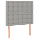 vidaXL világosszürke szövet rugós és LED-es ágy matraccal 100x200 cm