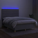 vidaXL világosszürke szövet rugós és LED-es ágy matraccal 140x200 cm