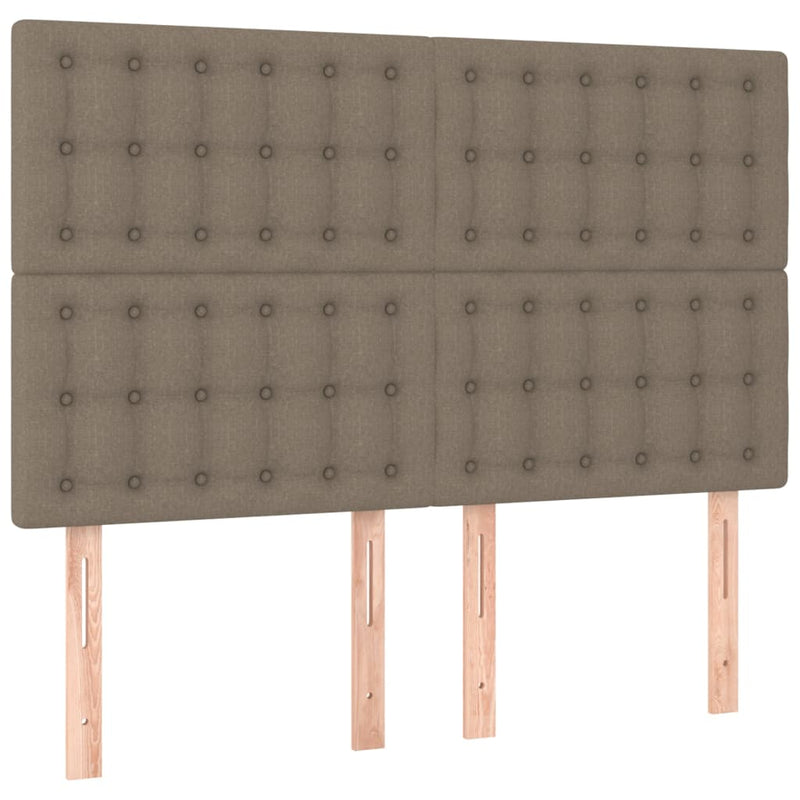 vidaXL tópszínű szövet rugós és LED-es ágy matraccal 140x200 cm