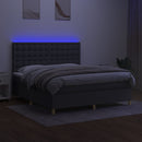 vidaXL sötétszürke szövet rugós és LED-es ágy matraccal 160x200 cm