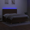 vidaXL barna szövet rugós és LED-es ágy matraccal 160x200 cm