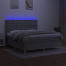 vidaXL világosszürke szövet rugós és LED-es ágy matraccal 160x200 cm
