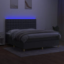 vidaXL sötétszürke szövet rugós és LED-es ágy matraccal 180 x 200 cm