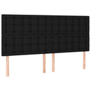 vidaXL fekete szövet rugós és LED-es ágy matraccal 180 x 200 cm