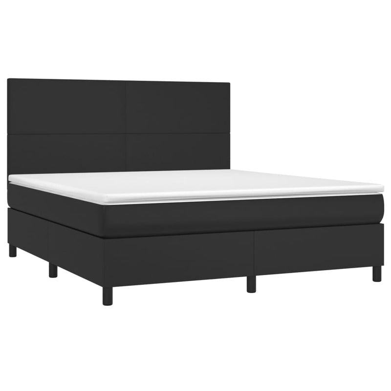 vidaXL fehér műbőr rugós ágy matraccal és LED-del 180x200 cm