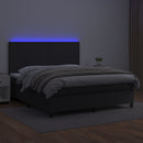 vidaXL fehér műbőr rugós ágy matraccal és LED-del 180x200 cm