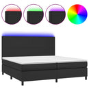 vidaXL fehér műbőr rugós ágy matraccal és LED-del 200x200 cm