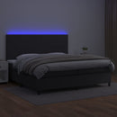 vidaXL fehér műbőr rugós ágy matraccal és LED-del 200x200 cm