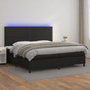 vidaXL fehér műbőr rugós ágy matraccal és LED-del 200x200 cm