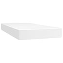 vidaXL fehér műbőr rugós ágy matraccal és LED-del 100x200 cm