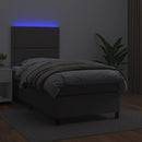 vidaXL szürke műbőr rugós ágy matraccal és LED-del 100x200 cm