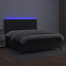 vidaXL fehér műbőr rugós ágy matraccal és LED-del 180x200 cm