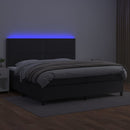 vidaXL fehér műbőr rugós ágy matraccal és LED-del 200x200 cm