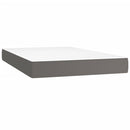 vidaXL szürke műbőr rugós ágy matraccal és LED-del 120x200 cm