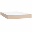 vidaXL cappuccino színű műbőr rugós ágy matraccal és LED-del 120x200cm