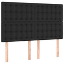 vidaXL fekete műbőr rugós ágy matraccal és LED-del 140 x 190 cm