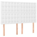 vidaXL fehér műbőr rugós ágy matraccal és LED-del 140x190 cm