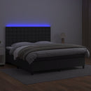 vidaXL fehér műbőr rugós ágy matraccal és LED-del 180x200 cm