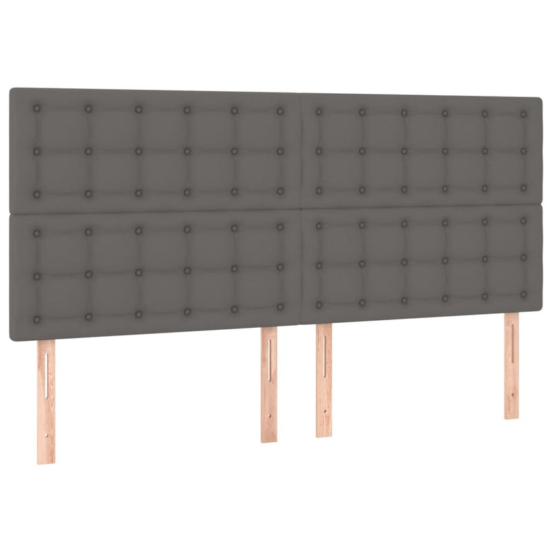vidaXL szürke műbőr rugós ágy matraccal és LED-del 200x200 cm